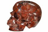 Realistic, Polished Red Brecciated Jasper Skull #116493-4